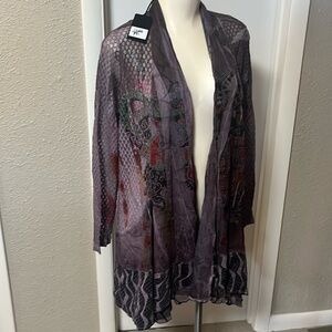 NWT purple lacy cardigan women’s size small long sleeve lightweight